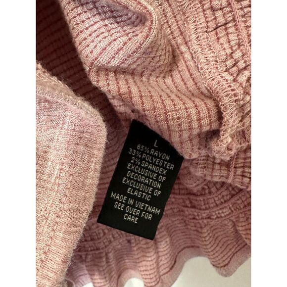 Alyx Women's Stretchy Dusty Rose Blouse Flutter Sleeves, Size L - Picture 4 of 4